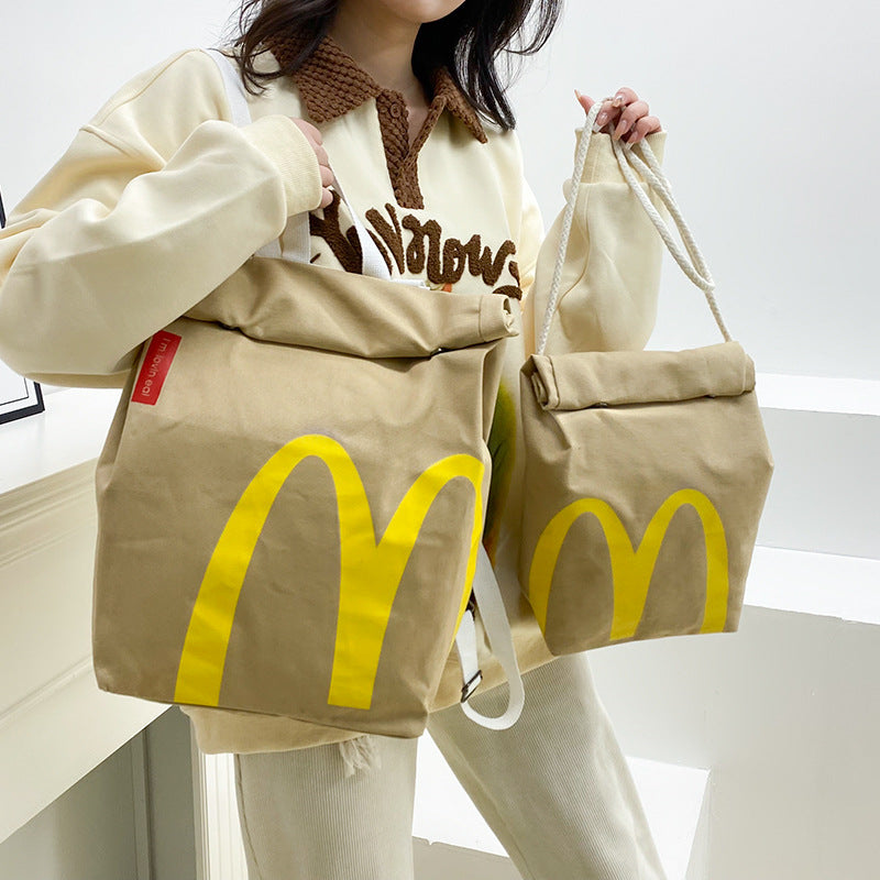 Casual Mcdonald Paper Printing Lunch Box Shoulder Bags