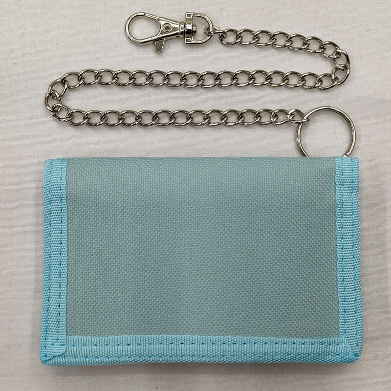 Men's Folding Chain Black Three-fold Zipper Purses