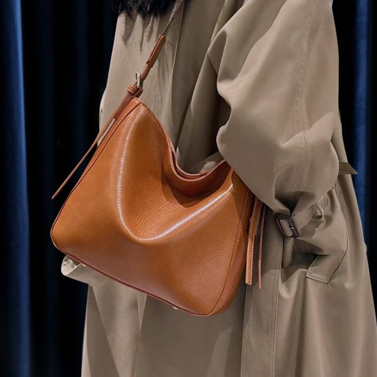 Capacity Temperament Wide Strap Vertical Soft Bags