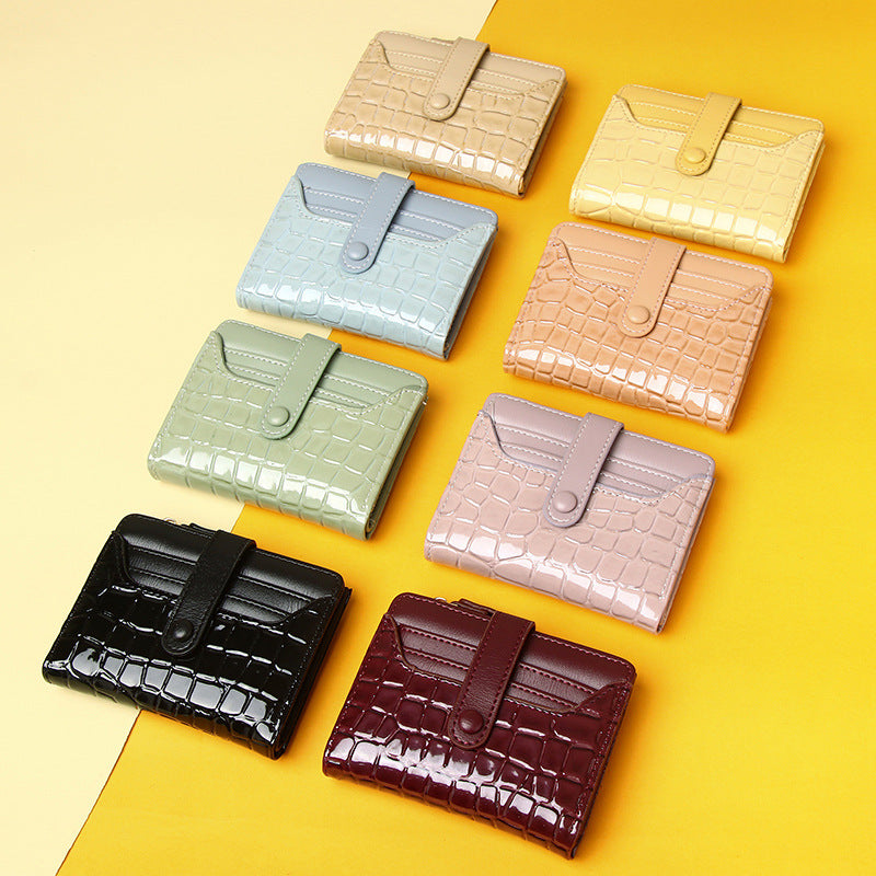 Women's Short Multiple Slots Multifunctional Solid Color Coin Purses