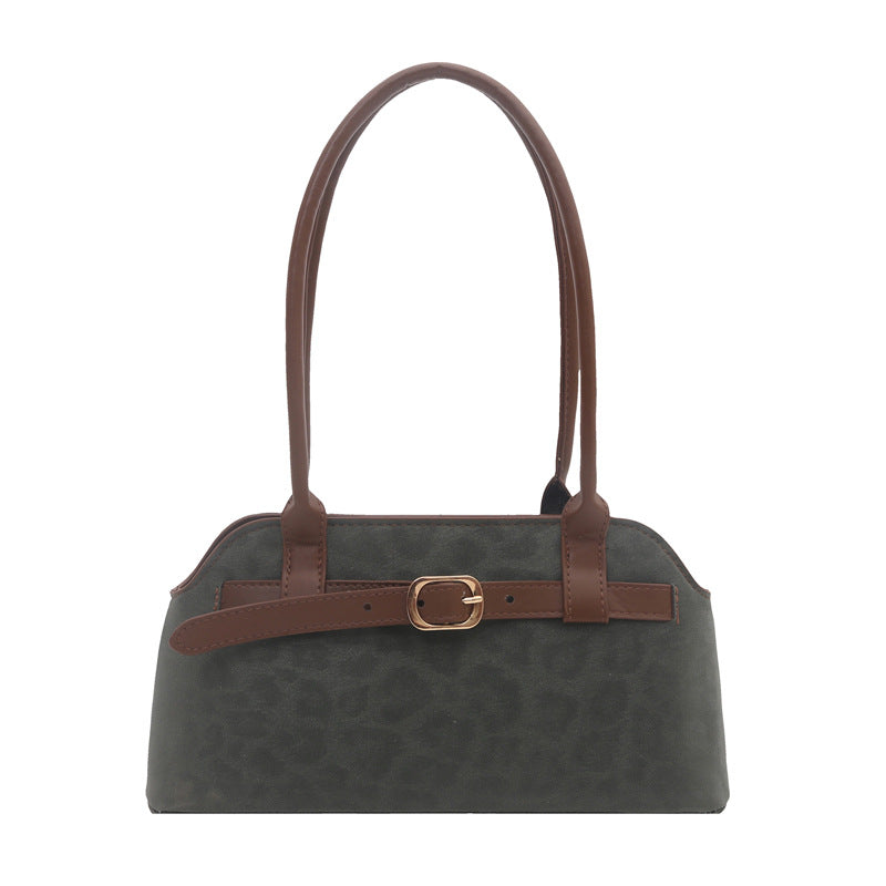 Women's Style Vintage Leopard Print Suede Spring Western Leisure Commute Portable Bags