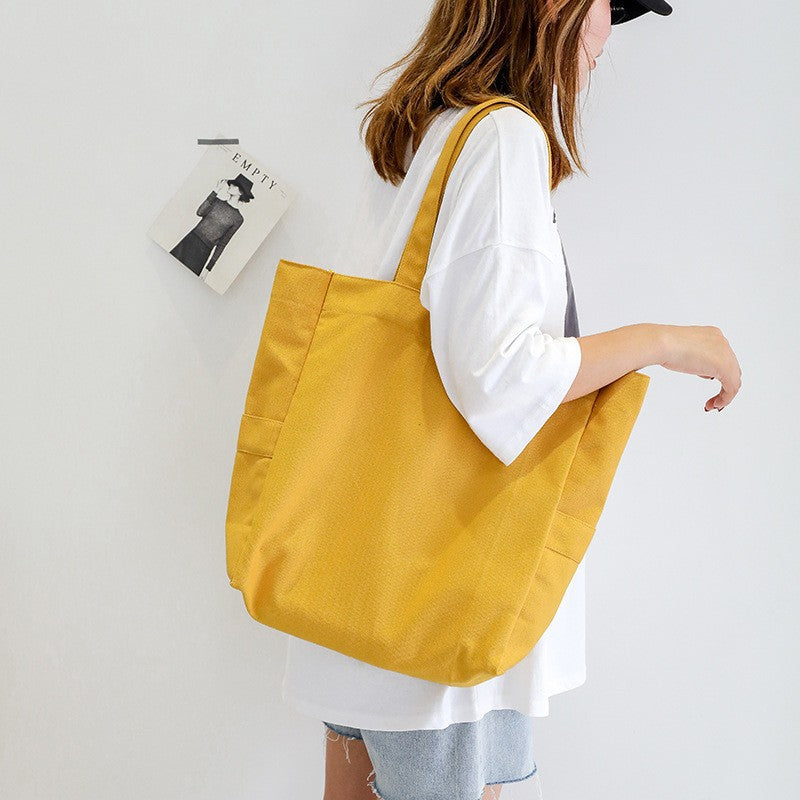 Women's Canvas Artistic Shopping Korean Style Women's Shoulder Bag