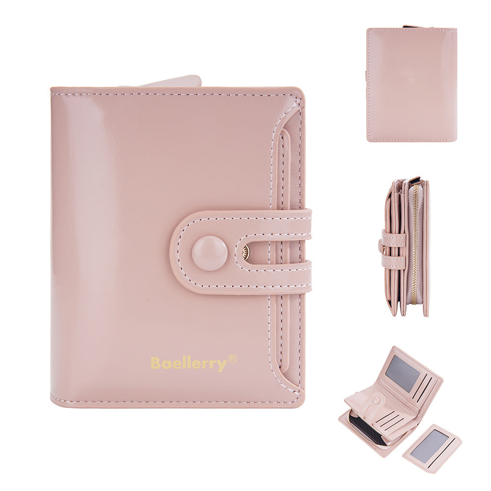 Women's High Sense Integrated Short Oil Wax Ladies Wallet