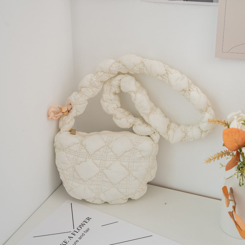 Pleated Cloud Niche Bubble Korean Style Down Shoulder Bags