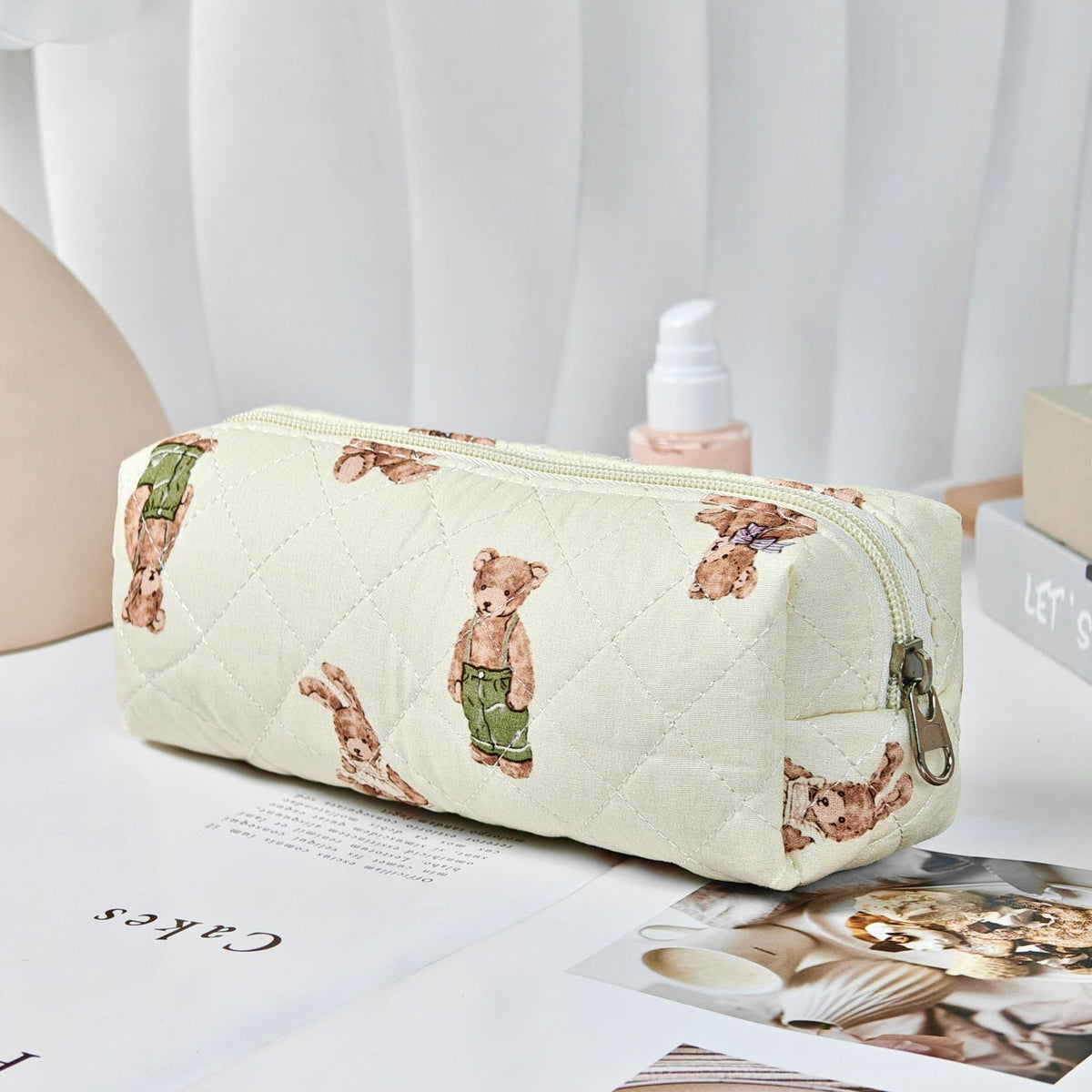 Wind Large Capacity Fabric Bow Printing Buggy Minority Simple Stationery Bags