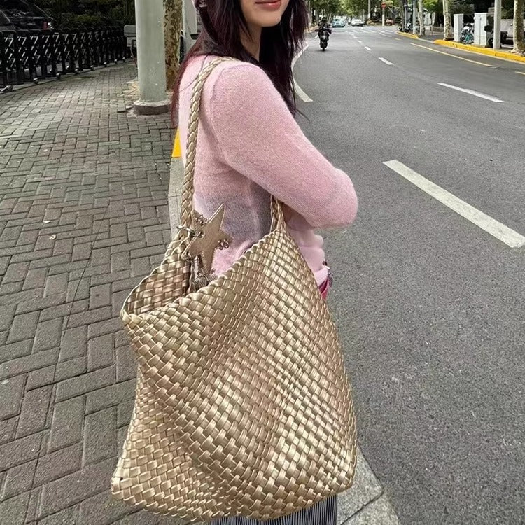 Sense Hand-woven Large Capacity Commuter Fashion Women's Shoulder Bag