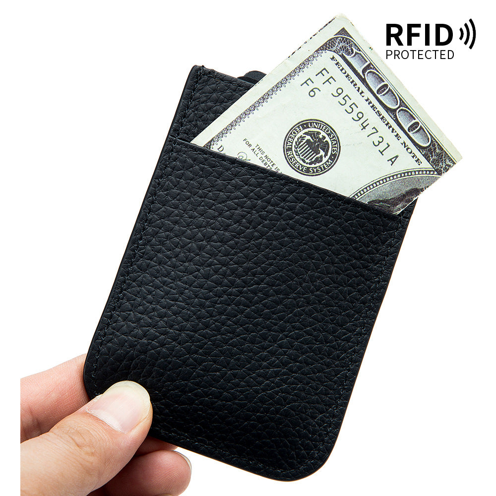 Women's Laminated Pull-out Genuine Leather Portable Compact Card Holder