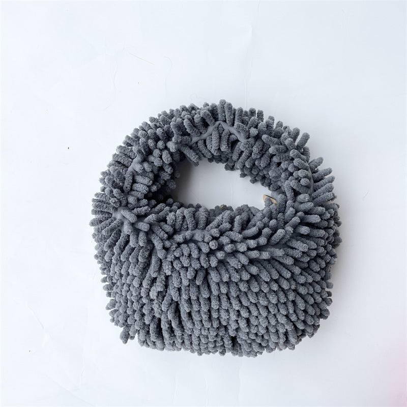 Plush Candy Color Lunch Box Cute Fashion Cotton Handbags