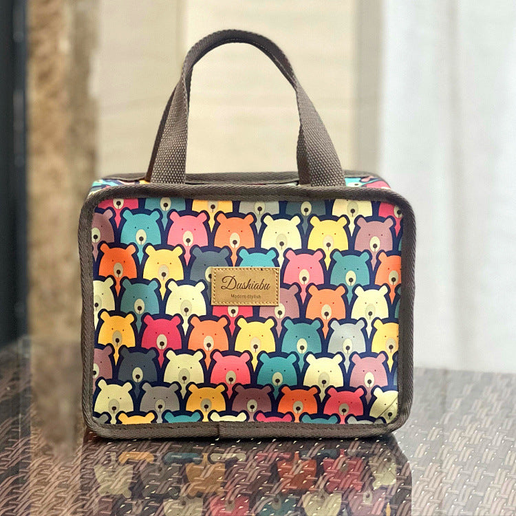 Women's Plaid Lunch Box Mom Hand Carrying Snack Cosmetic Bags