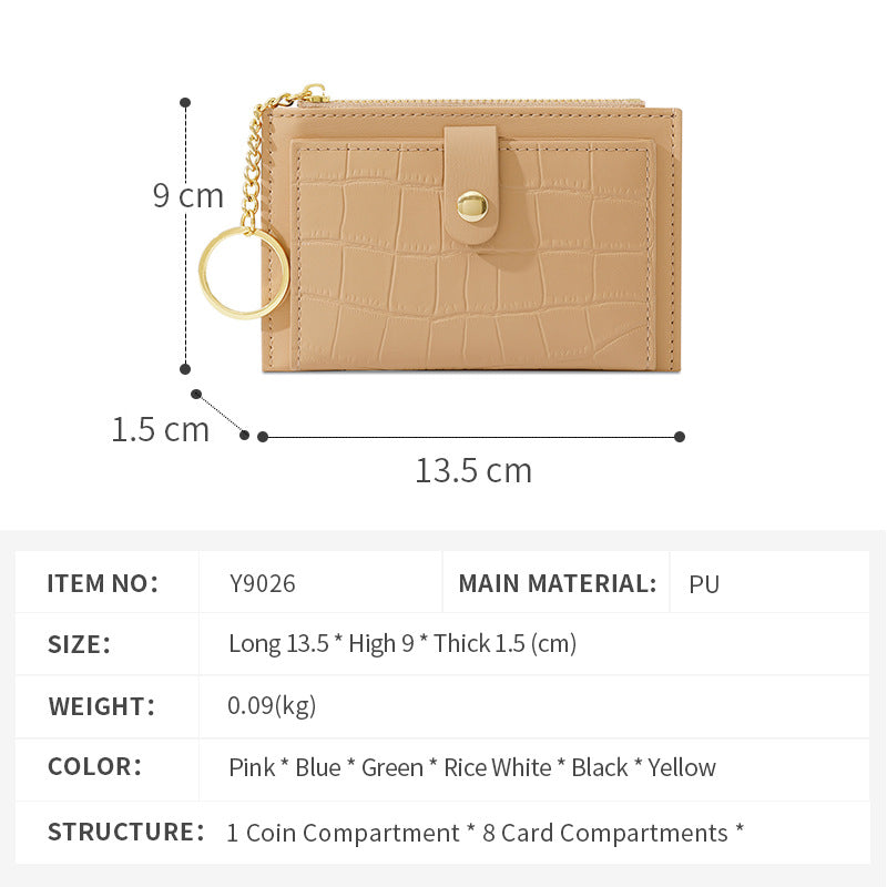 Mini Female Multiple Slots Creative Zipper Coin Purses