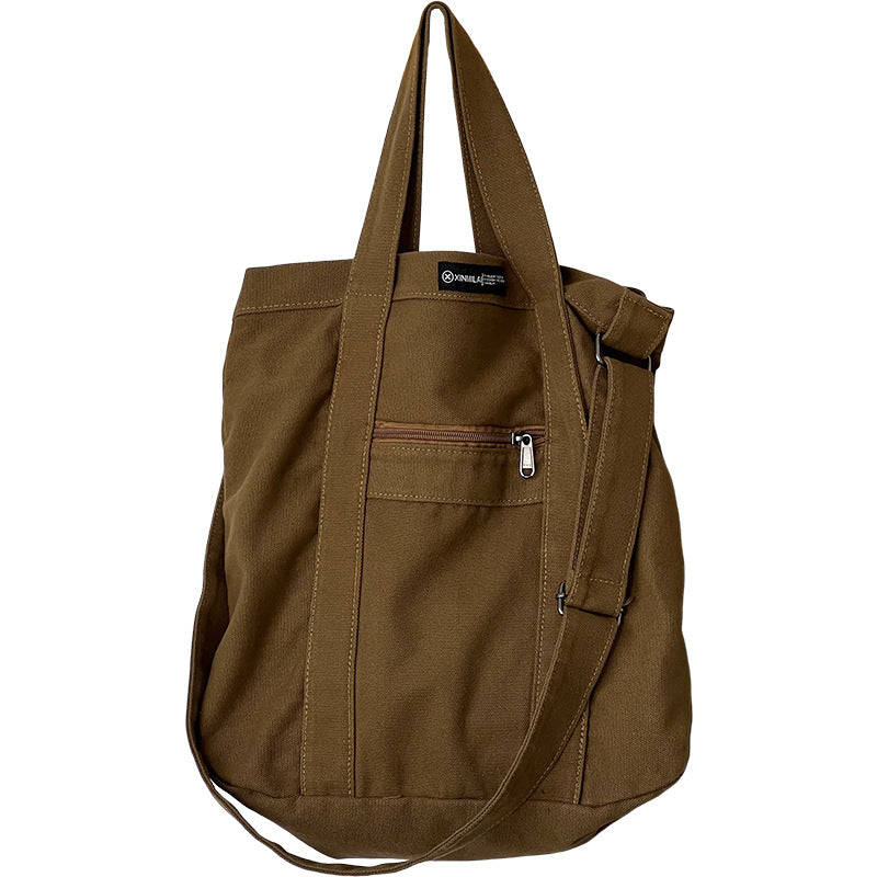 Women's & Men's Homemade Thickened Washed Cotton Style Commuter Canvas Artistic Handbags