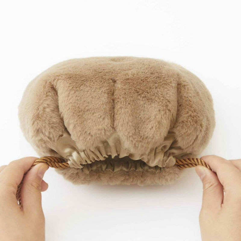 Cute Cat's Paw Storage Size Drawstring Plush Makeup Bag