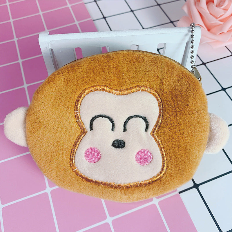 Korean Cartoon Heart Portable Mini Plush Coin Purses