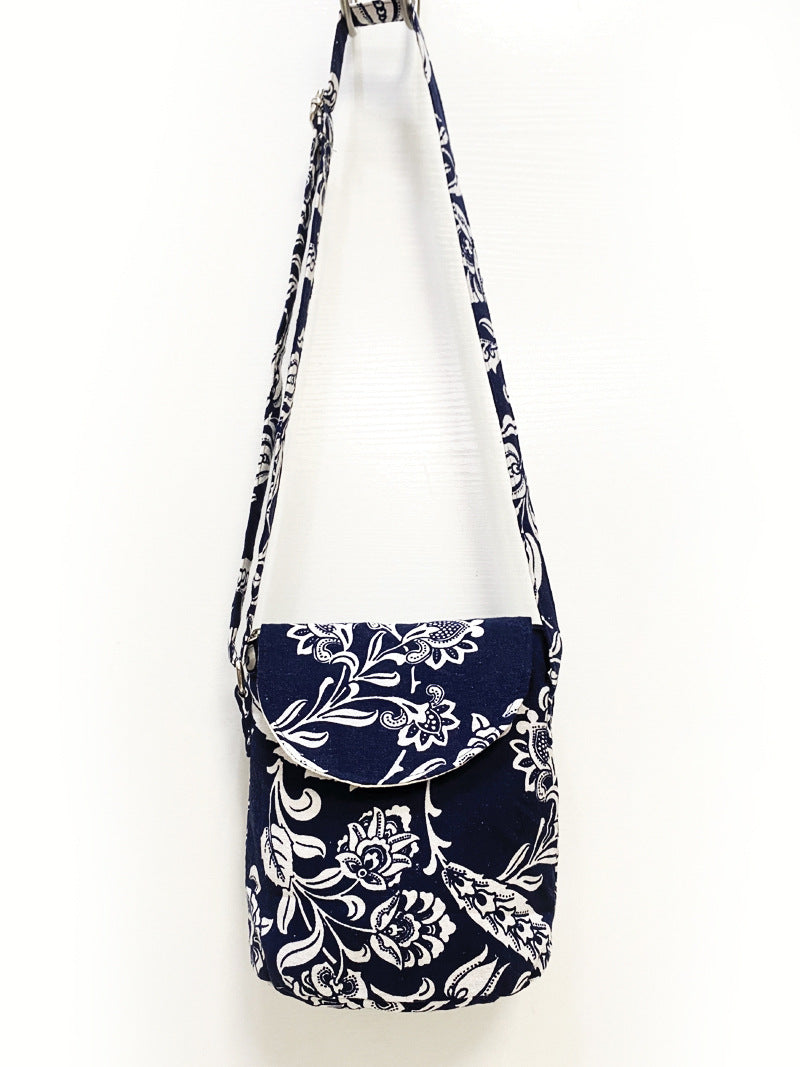 Forest Light Ethnic Print Linen Cotton Fabric Shoulder Bags