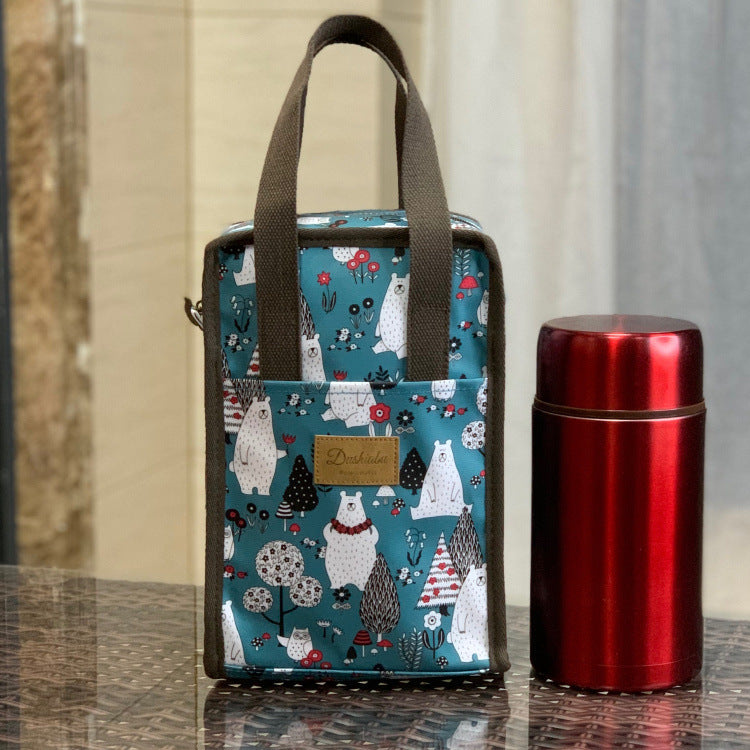 Korean Style Waterproof Thermal Preservation Lunch Box Octave Music Gun Handbags