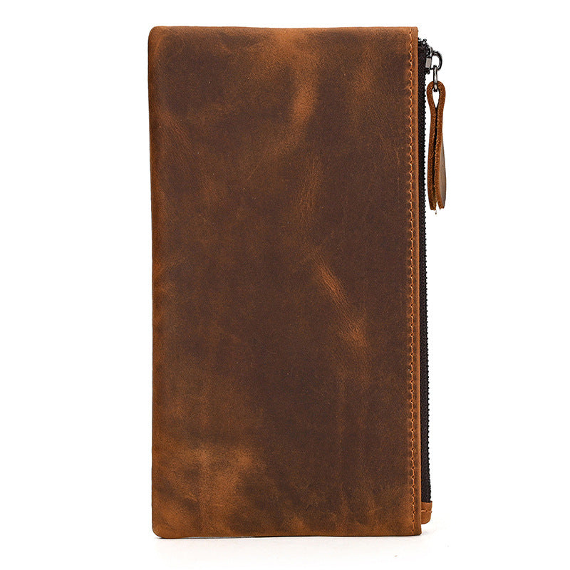 Women's & Men's Horse Leather Long Retro Large Capacity Men's Wallets