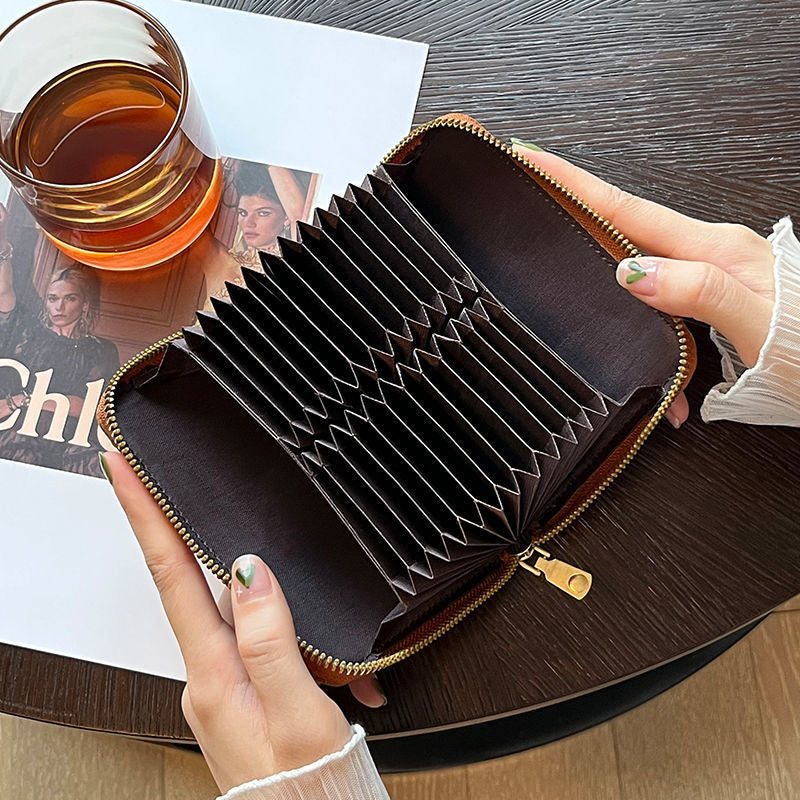 Women's Capacity Passport License Multiple Slots High-grade Card Holder