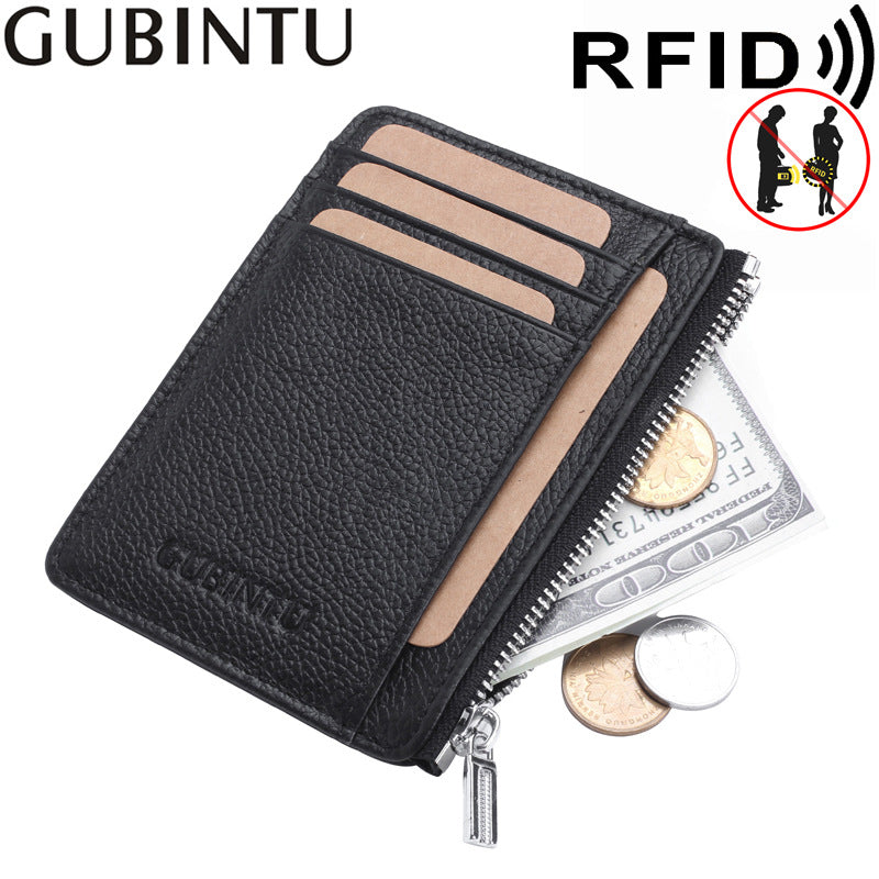 Elegant Attractive Leather Sleeve Multifunctional Zipper Card Holder