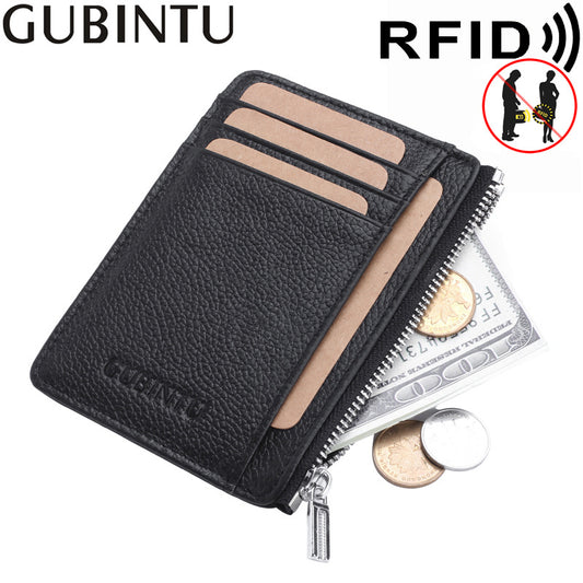 Elegant Attractive Leather Sleeve Multifunctional Zipper Card Holder