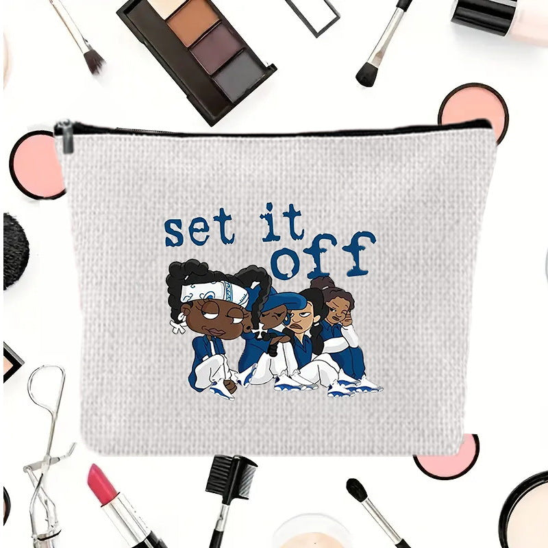 Printing Buggy Large Capacity Simple Zipper Makeup Bag