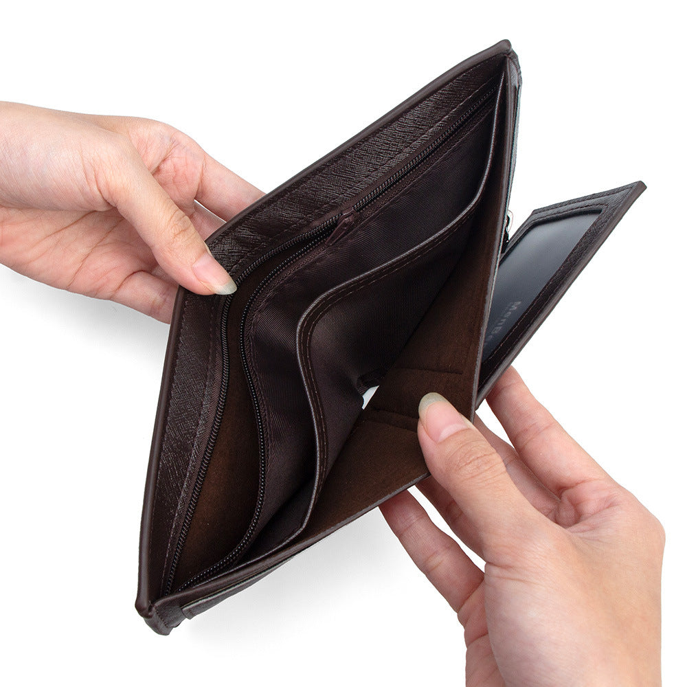 Men's Short Advanced Business Hinge Zipper Large Capacity Men's Wallet