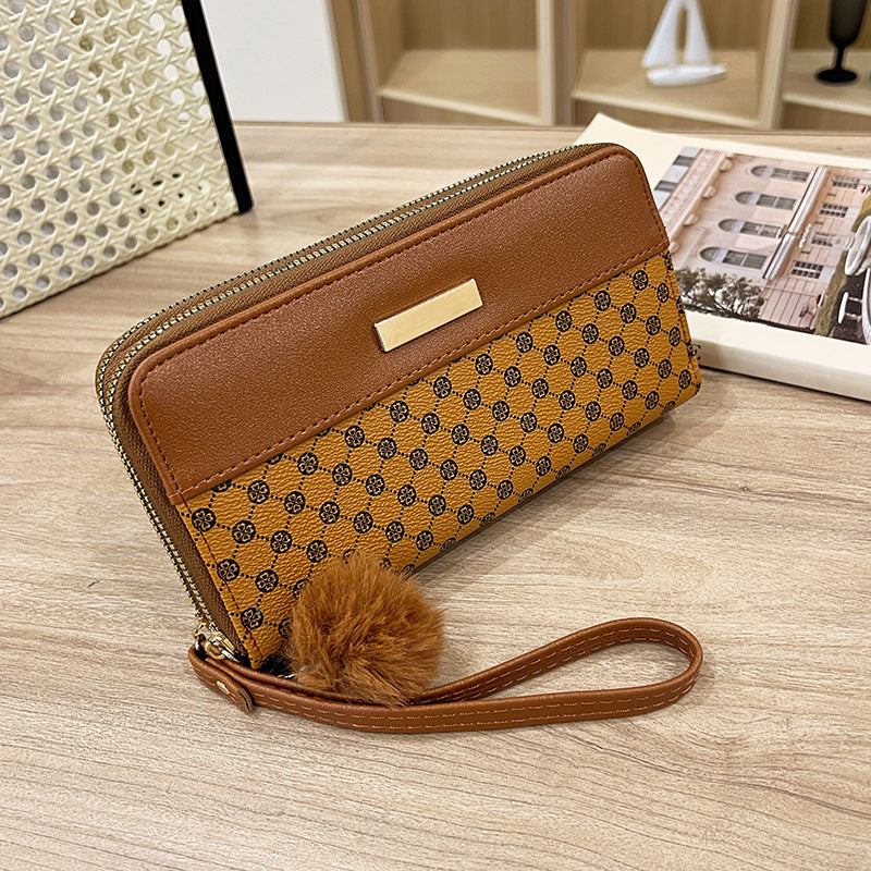 Women's Long Printed Color Korean Style Multiple Slots Change Packet Bags
