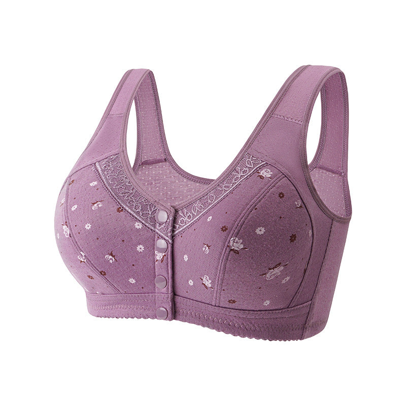 Women's Wireless Front Button Underwear Soft Cotton Everyday Bras