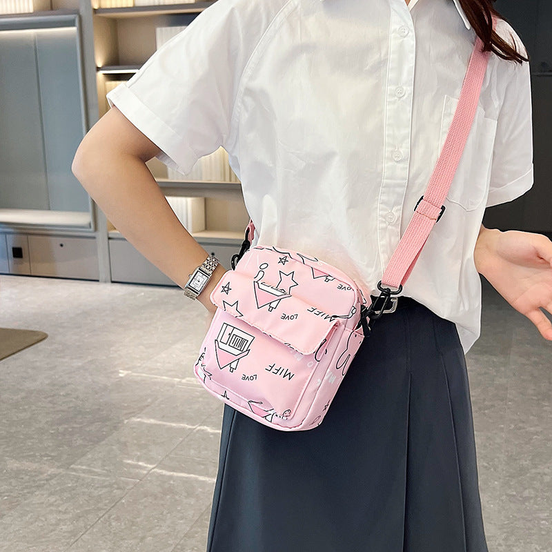Wind Nylon Fresh Fashion Iti Printing Women's Messenger Bag