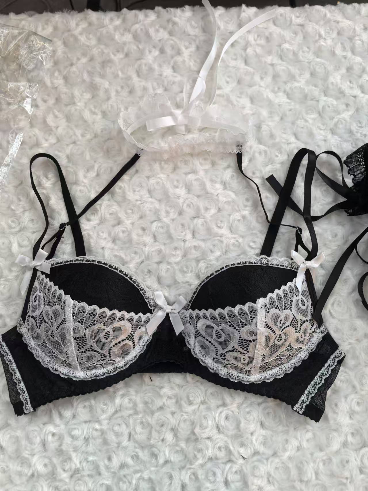 Pure Desire Bow Halter Cotton Cup Steel Lingerie Sets