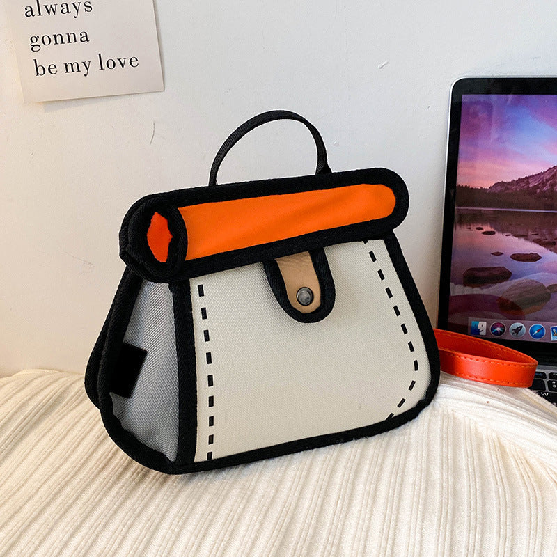 Women's Two-dimensional Fashion Chain Contrast Color Women's Shoulder Bag