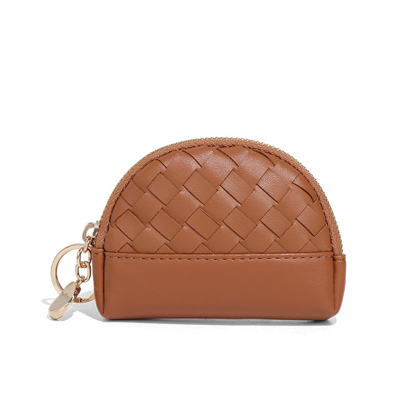 Creative Women's Hand-woven Simple Leather Zipper Ladies Wallet