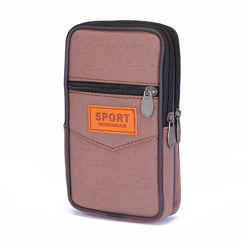 Women's & Men's & Canvas Zipper Running Cell Construction Men's Waist Packs