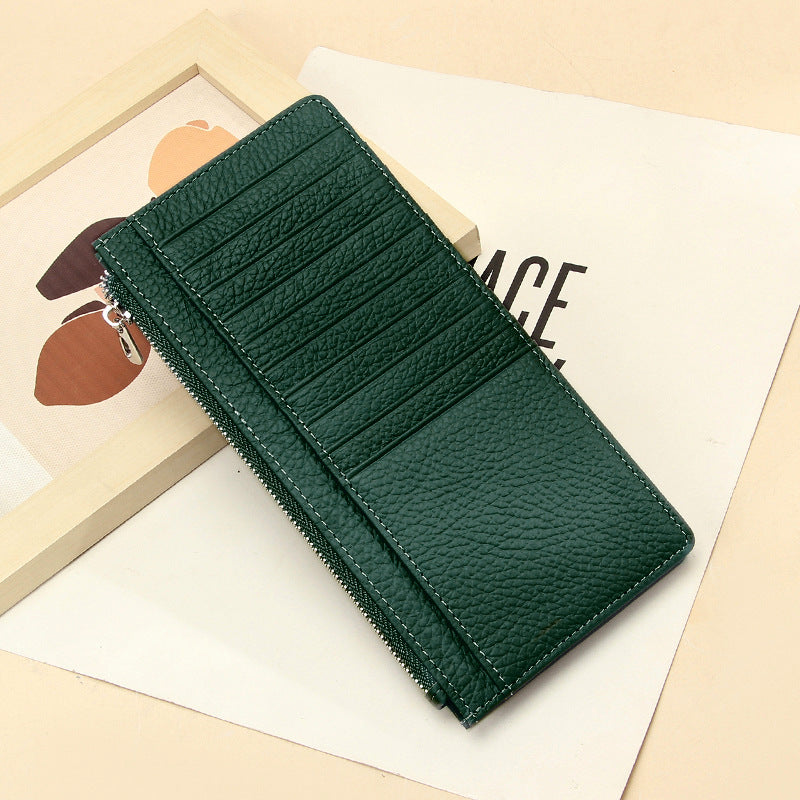 Women's Style Multiple Slots First Layer Cowhide Ladies Wallet
