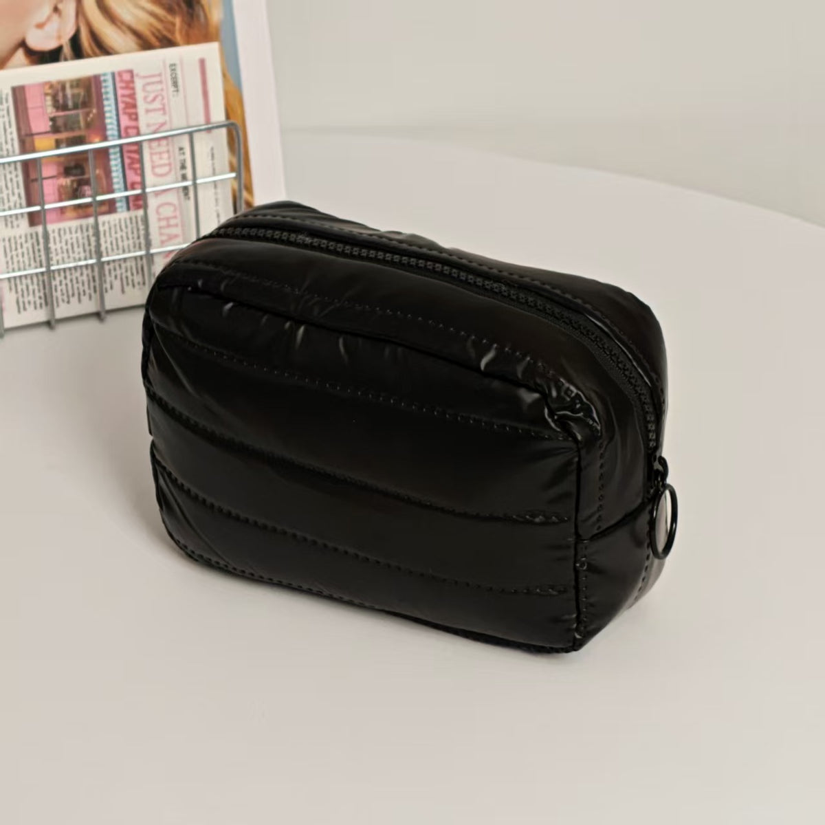 Jacket Material Space Cotton Wash Go Makeup Bag