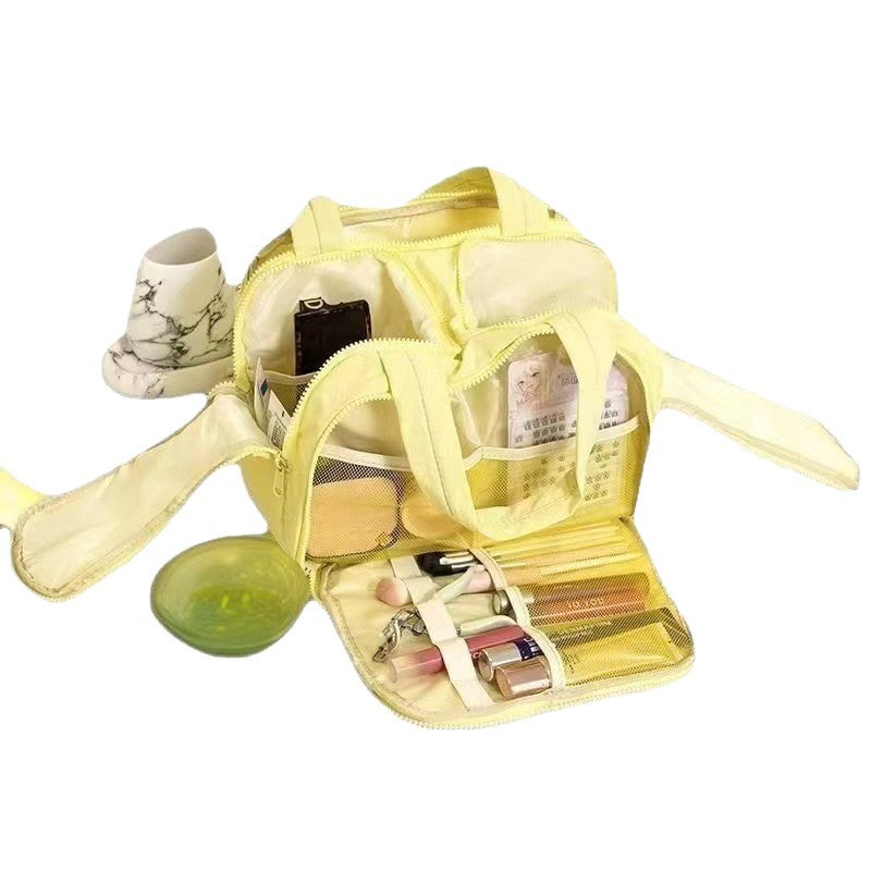 Simple Large Capacity Partition Layered Wash Portable Cosmetic Bags