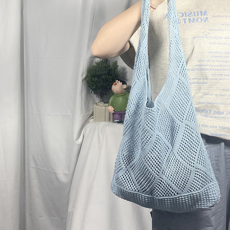 Women's Hollow Knitted Vacation Weaving Large Capacity Seaside Women's Shoulder Bag