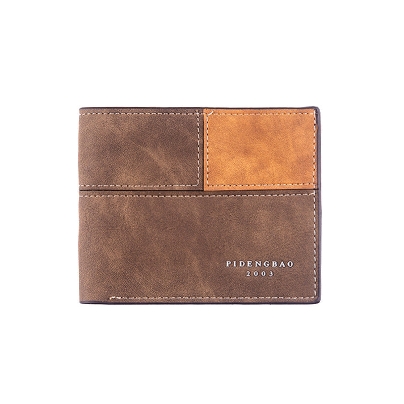 Men's Fashion Stitching Leather Special Dollar Men's Wallet