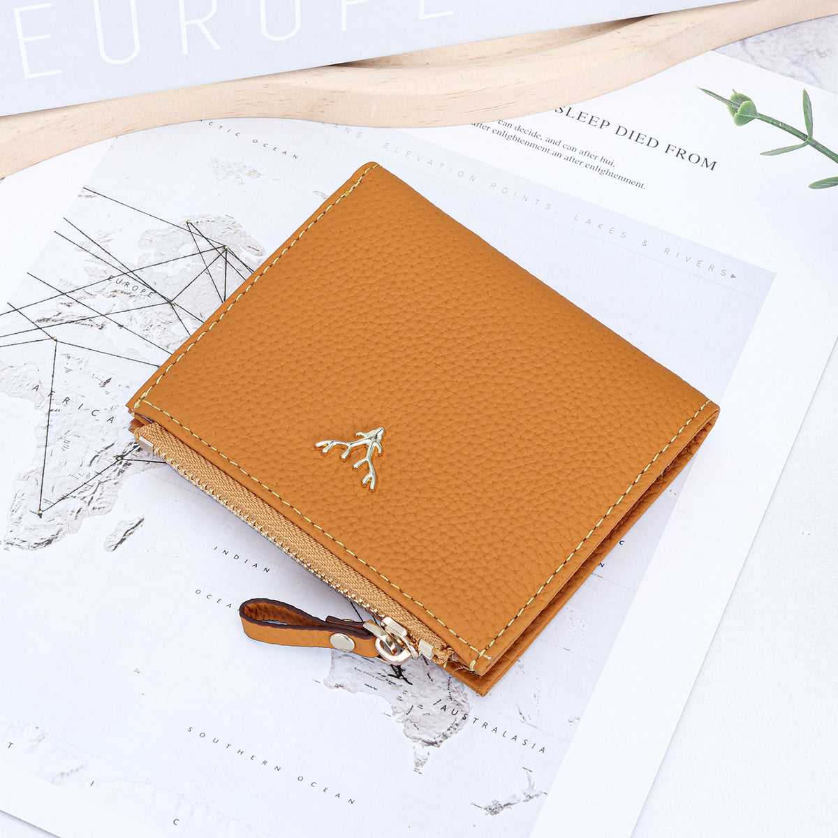 Women's Genuine Leather Short First Layer Cowhide Ladies Wallet