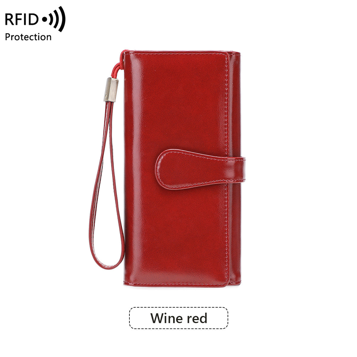 Women's Swiping Oil Wax Leather Long Vintage Ladies Wallet