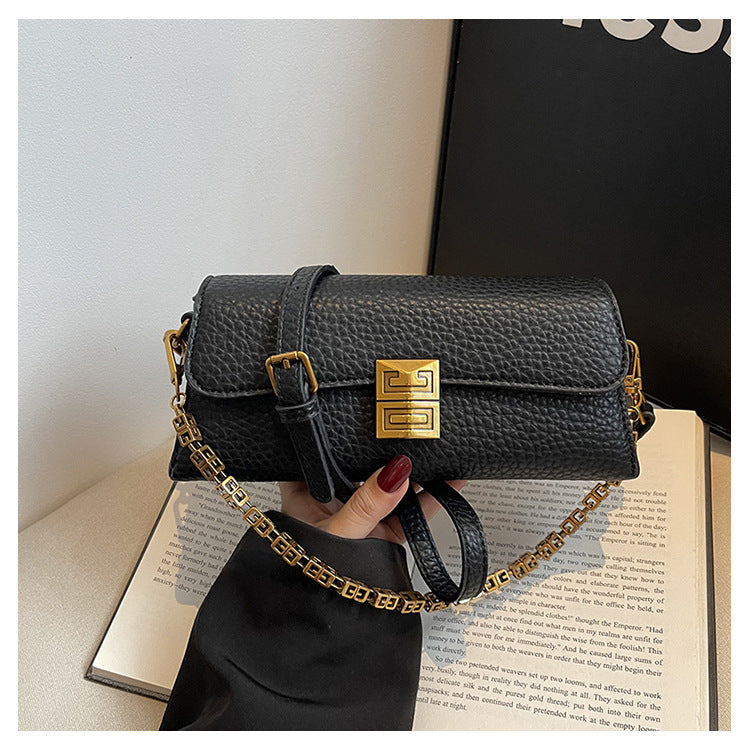 Women's Springtide Versatile Chain Litchi Pattern Solid Color South Bags