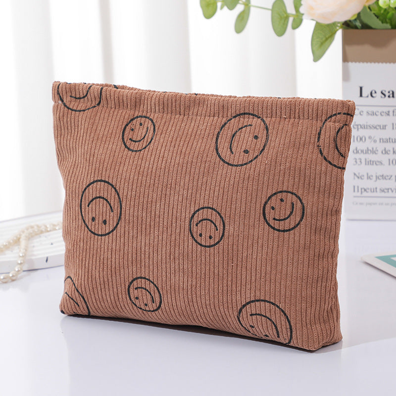 Dot Retro Smiley Face Storage Wash Clutch Cosmetic Bags