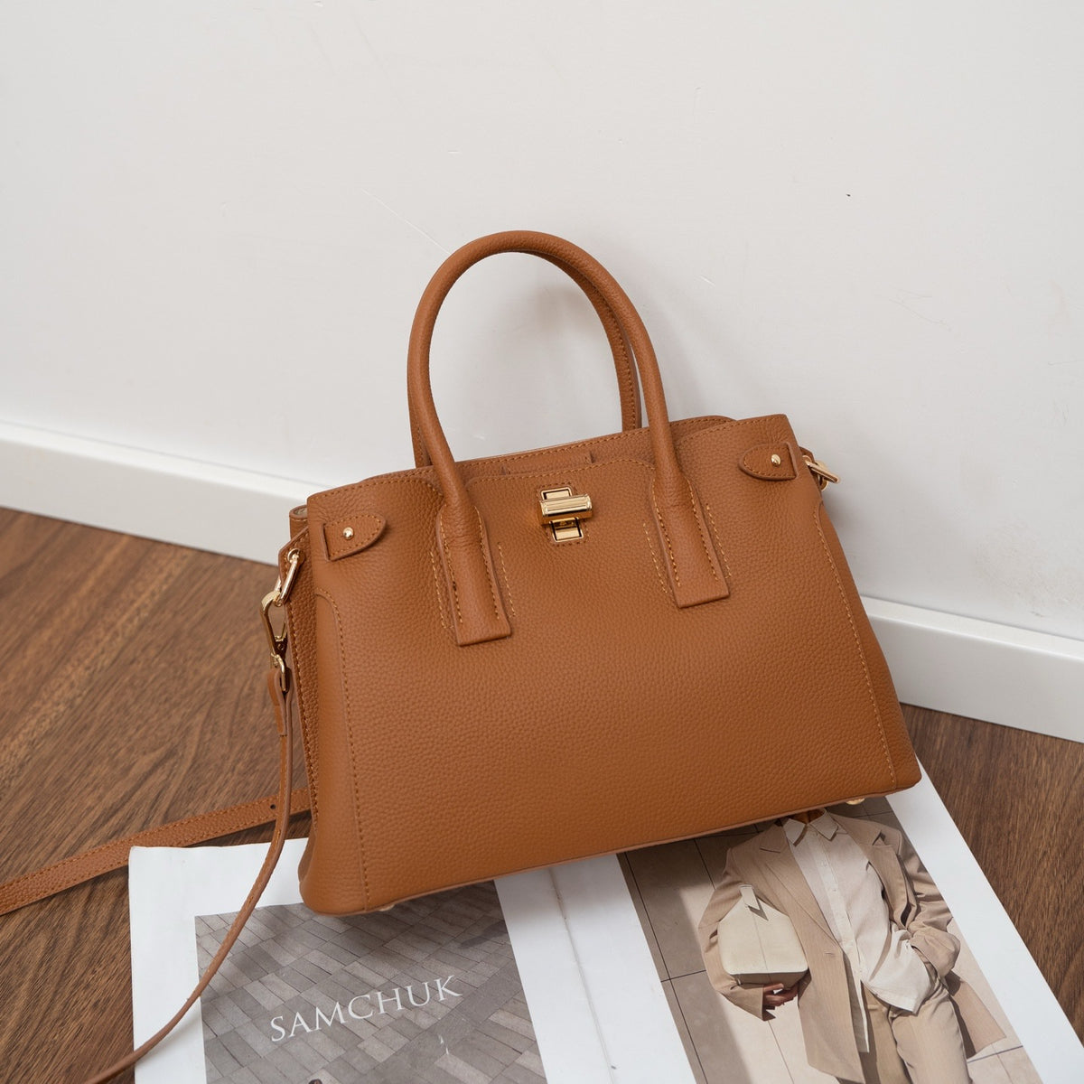 Women's First Layer Cowhide Elegant Versatile High Sense Large Capacity Bags