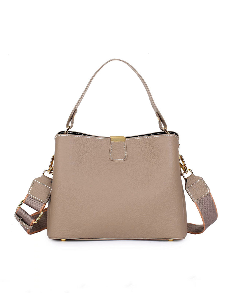 Women's Summer Leather Fashion Large Capacity Black Handbags