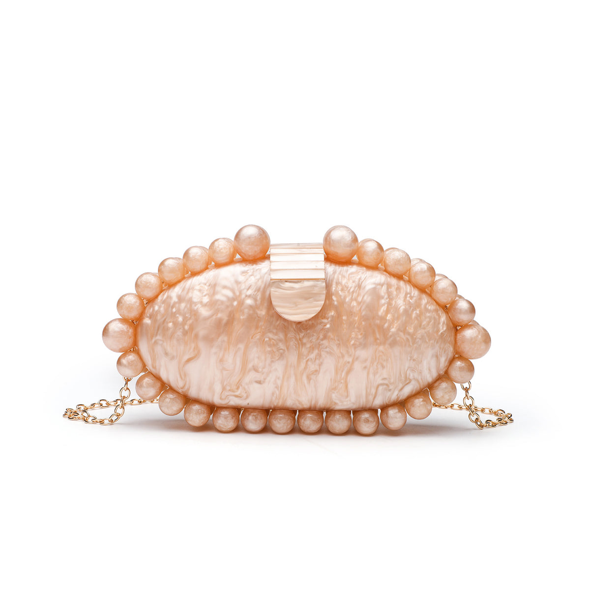 Fashion Simple Pearl White Acrylic Dinner Elegant Marbling Bags