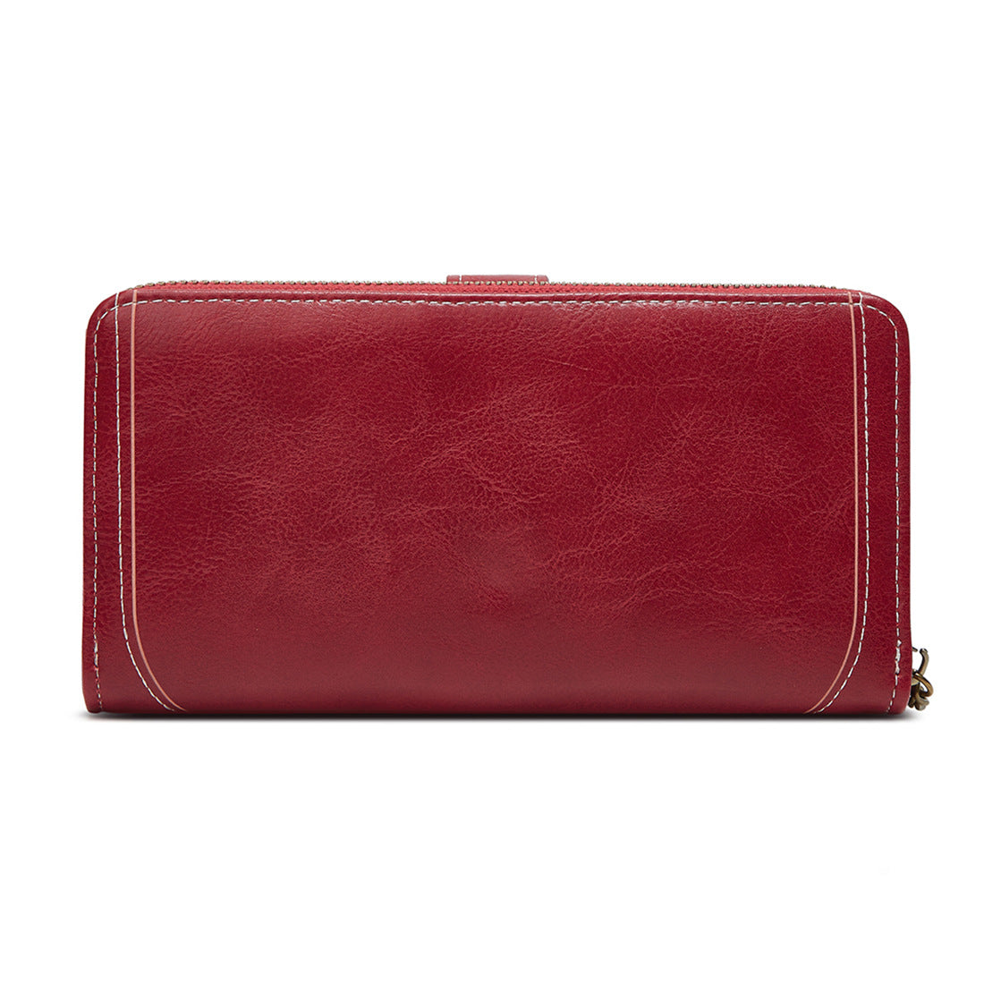 Women's Mobile Long Zipper Oil Leather Hand Ladies Wallet