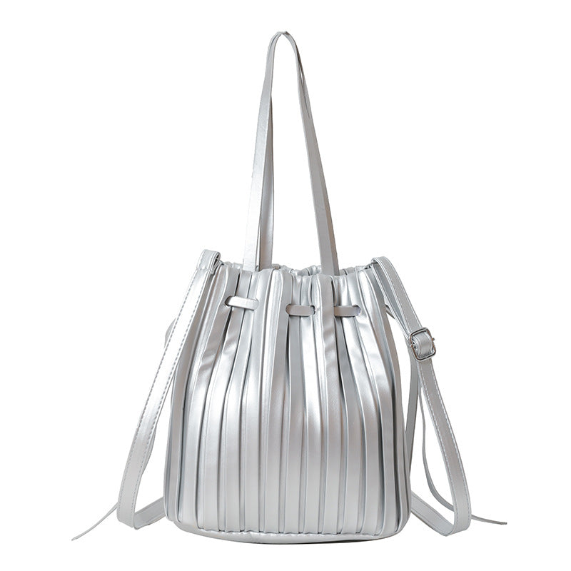 Korean Style Personalized Pleated Minority Design Bucket Bags