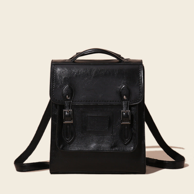 Women's Genuine Leather Oil Wax Retro Easy Matching Backpacks