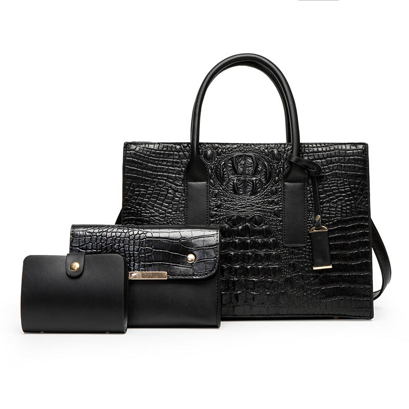 Women's Retro Crocodile Pattern Portable Large Capacity Women's Shoulder Bag