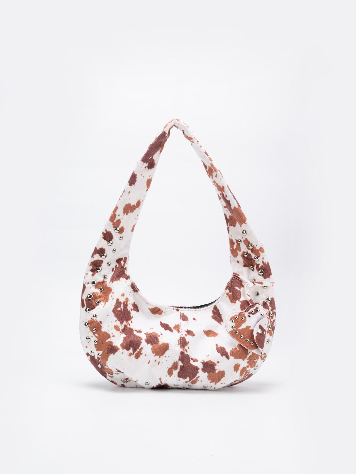 Women's Deerskin Veet Rivet Frosted Crescent Leisure Women's Shoulder Bag