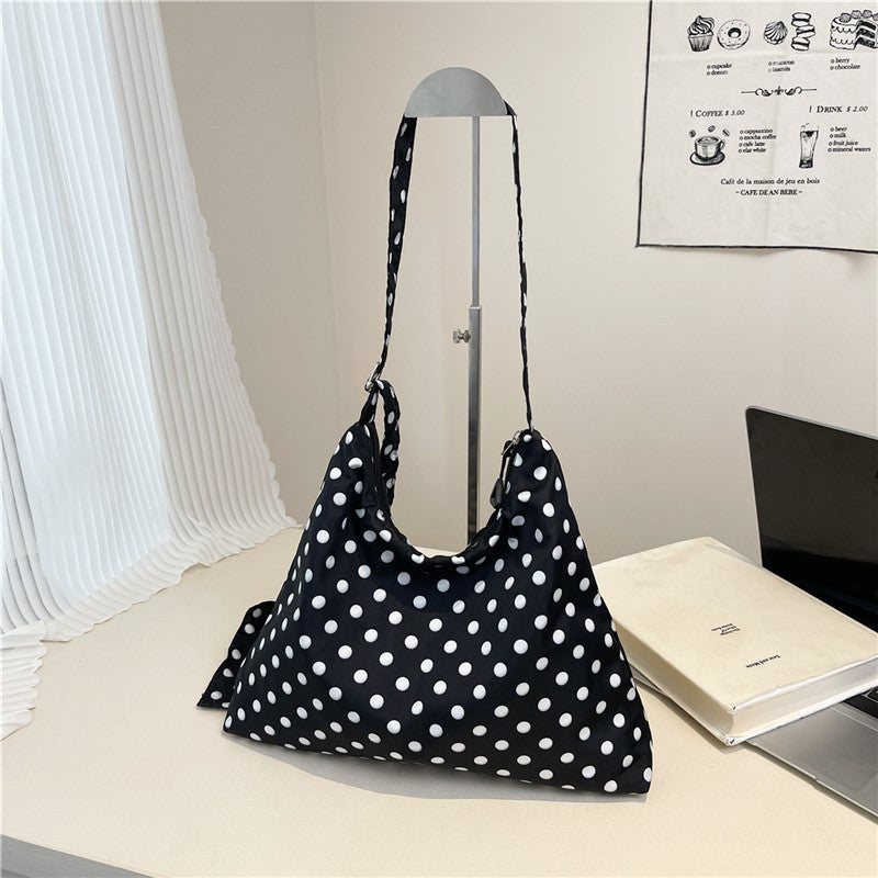 Shivering Dots Trendy Autumn Nylon Cloth Western Style Large Capacity Women's Shoulder Bag